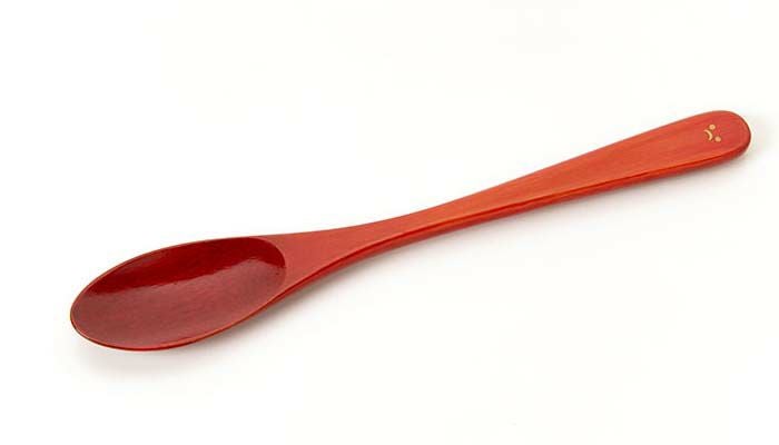 竹製摺漆匙（朱色）